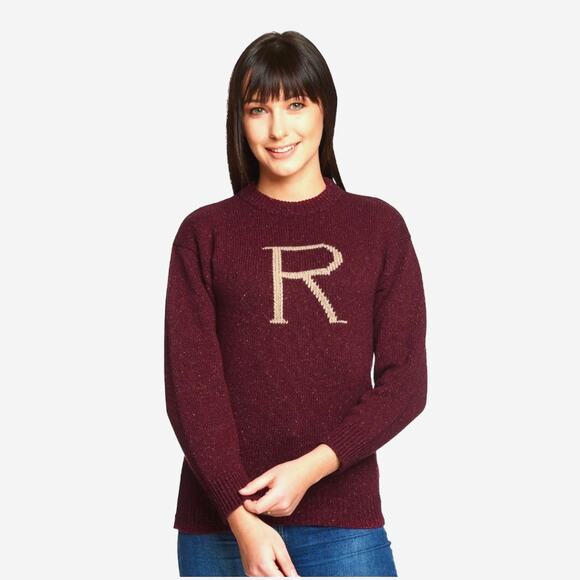 Harry Potter Ron Weasley Wool R Pullover Sweater Women's XL Purple Scotland - Picture 1 of 10